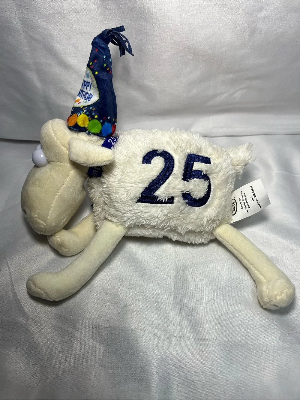 Serta Plush Sheep Happy Birthday 25th Anniversary‎ 8” Stuffed Animal Lamb Toy